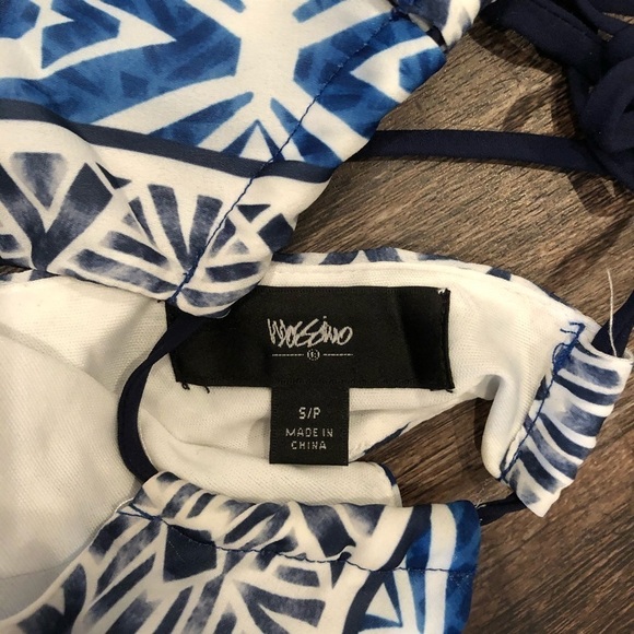 Mossimo Supply Co. Blue Patterened Halter Dress - Picture 7 of 8